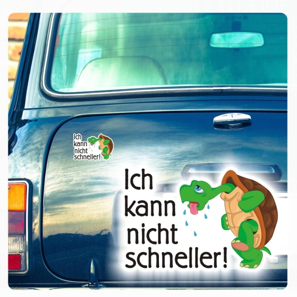 Autoaufkleber Schildkröte Ich kann nicht schneller Auto Aufkleber Hetz DA042