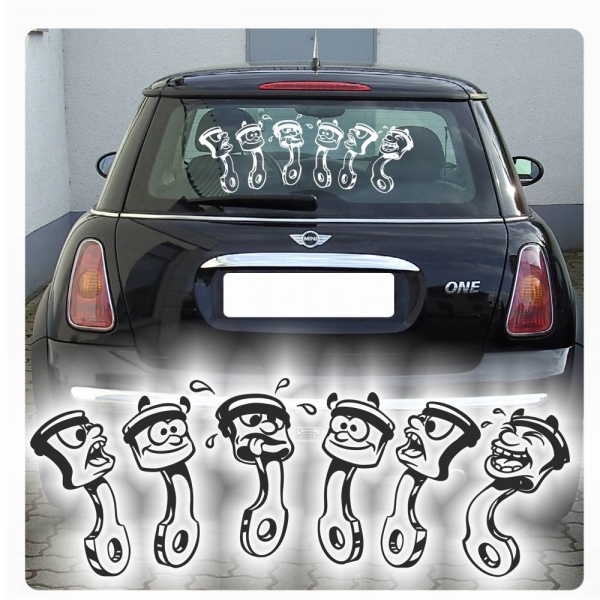 Auto Aufkleber lustige Kolben Autoaufkleber Sticker Tuning 6er witzig Fun A4025