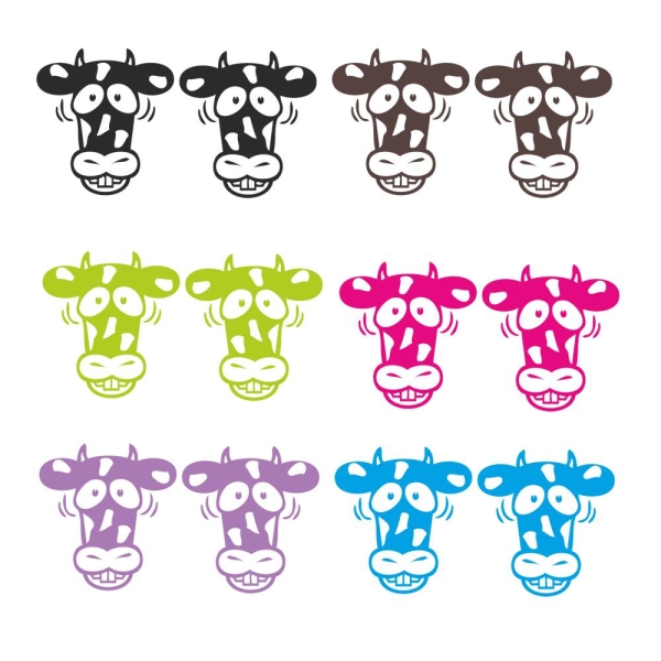 Autoaufkleber Kuh lustig Auto Aufkleber 2er Set Sticker Tattoo Kühe Cow A322