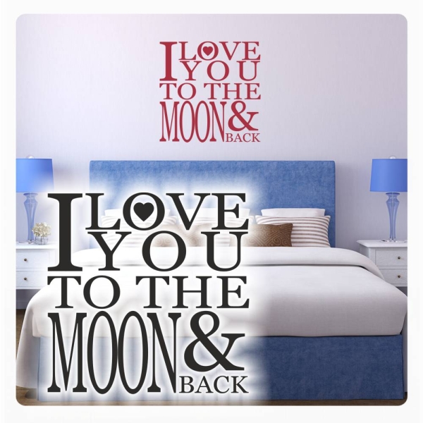 Wandtattoo I love You to the Moon and back Wandtaufkleber clickstick W4012