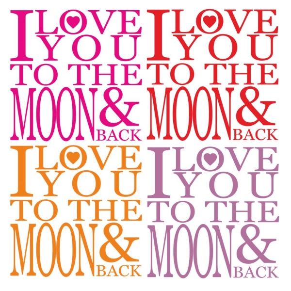 Wandtattoo I love You to the Moon and back Wandtaufkleber clickstick W4012