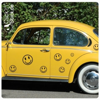 Smiley SET Autoaufkleber Auto Aufkleber Sticker A125
